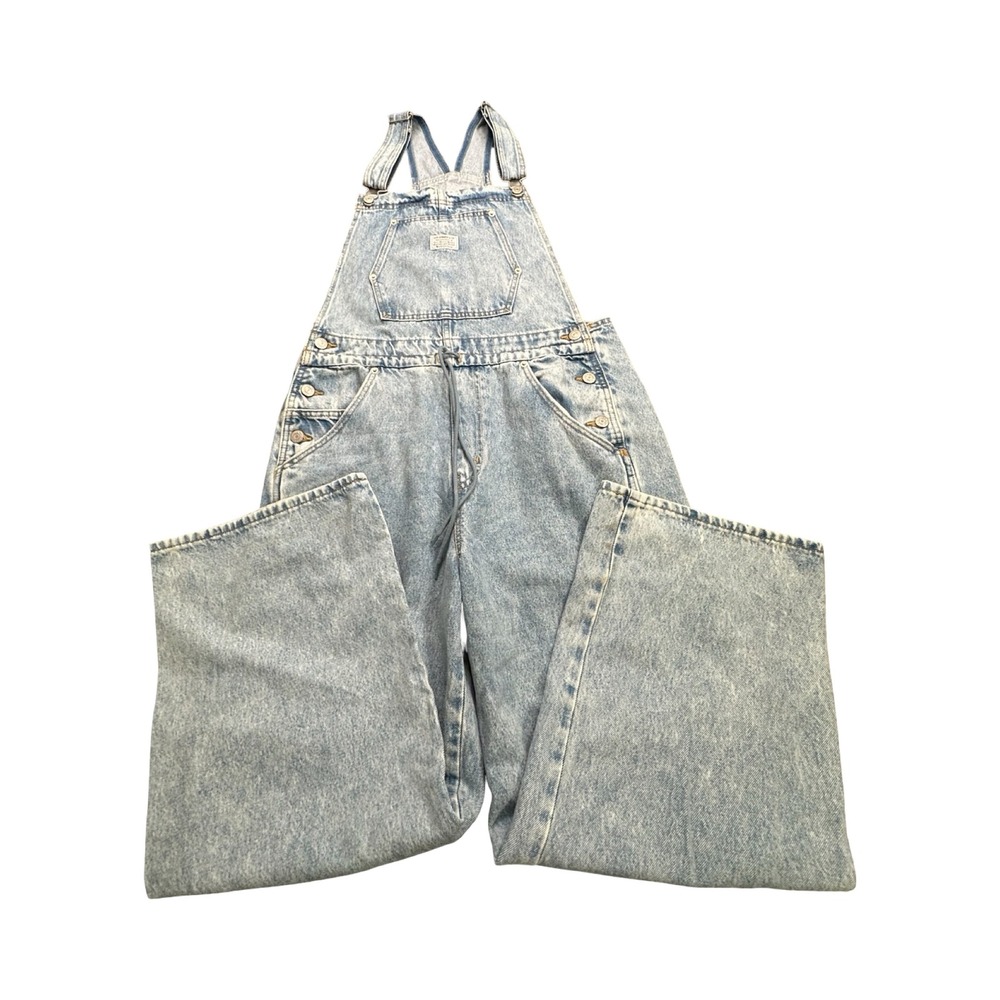 Levi Overalls Womens M Light Wash Wide Leg Denim Drawstring Streetwear Boho